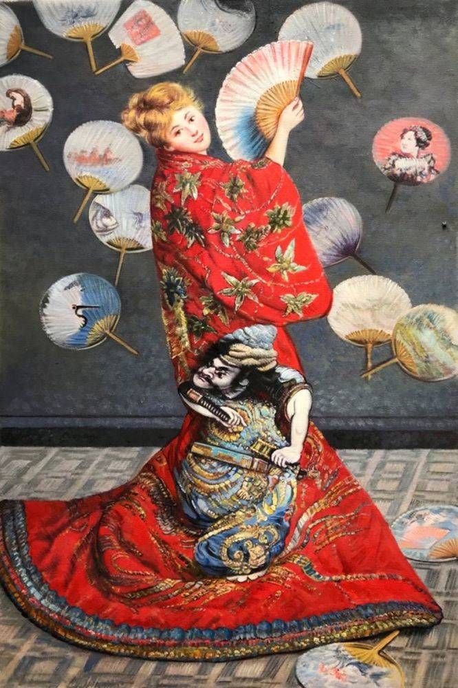 Painting of Claude Monnet La Japonaise